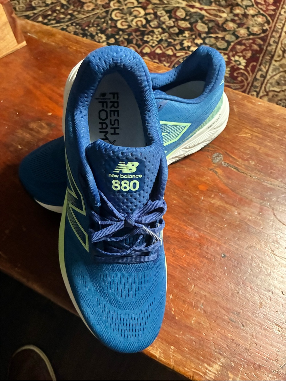 New Balance Men's 880 Running Shoes in Royal Blue with Lime Accents.